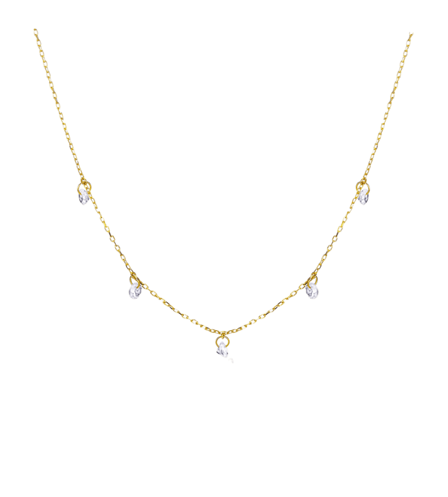 Collar LE CARRÉ Oro Amarillo y Topacios Blancos