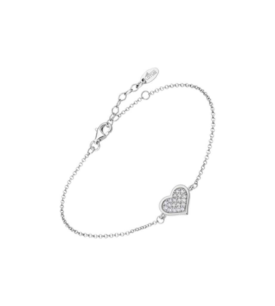 Pulsera Plata MOMENTS Lotus Silver Heart