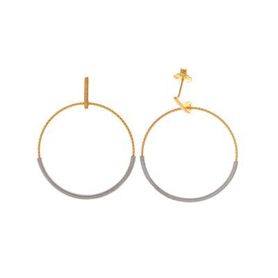 Pendientes Aro Plata Chapada Salvatore Rodio Satinado