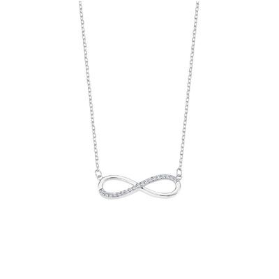 Collar Mujer Lotus Silver TRENDY Plata Circonitas Blancas Infinito