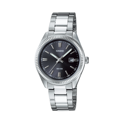Reloj CASIO Analógico Mujer Acero Con Esfera Negra Con Indices
