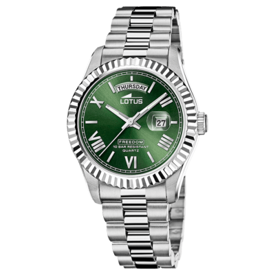 Reloj LOTUS Hombre FREEDOM COLLECTION Acero Esfera Verde Bisel Estriado