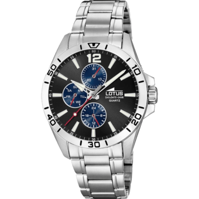 Reloj LOTUS Hombre MULTIFUNCIÓN Acero Esfera Negra Y Azul