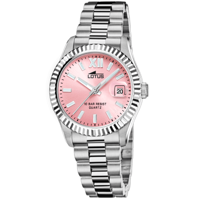 Reloj LOTUS Acero Señora FREEDOM Esfera Rosa Con Calendario