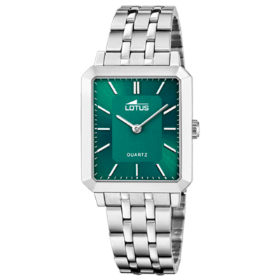 Reloj Lotus Mujer Acero Cuadrado Esfera Verde