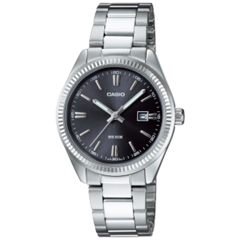 Bisel Reloj Casio Acero Esfera Negra Bisel Rayado - Elegante y Versátil
