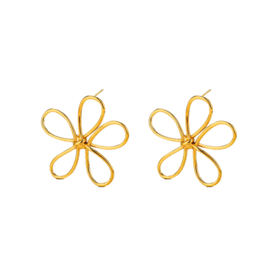 Pendientes ROCÍO MARTÍN Acero Dorado Flor Calada