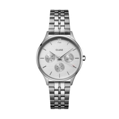 Reloj CLUSE Mujer Acero MINUIT MULTIFUNCTION Esfera Blanca