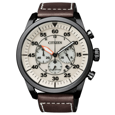Reloj CITIZEN Hombre CRONÓGRAFO Correa Piel Eco-Drive 45mm