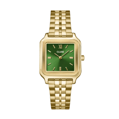Reloj CLUSE Mujer Acero Cuadrado GRACIEUSE Esfera Verde CON PULSERA
