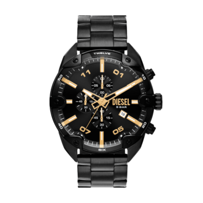 Reloj DIESEL SPIKED Negro con Dorado