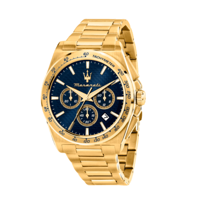 Reloj MASERATI Hombre Dorado VELOCITÀ Esfera Azul