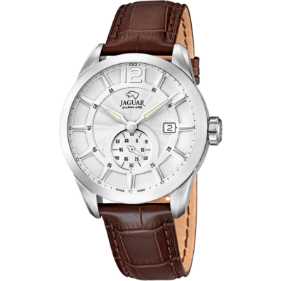 Reloj JAGUAR Hombre ACAMAR Correa Piel Marrón Esfera Blanca