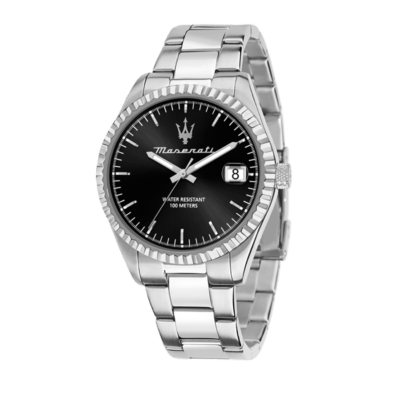 Reloj MASERATI Hombre COMPETIZIONE Acero Tres Agujas Esfera Negro