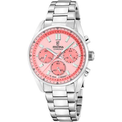 Reloj FESTINA Mujer BOYFRIEND Acero Esfera Rosa Chrono