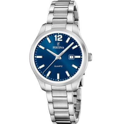 Reloj FESTINA Mujer CLASSICS Acero Tres Agujas Esfera Azul Con Calendario