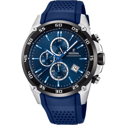 Reloj FESTINA Hombre THE ORIGINALS Acero Cronógrafo Caucho Azul Esfera Azul