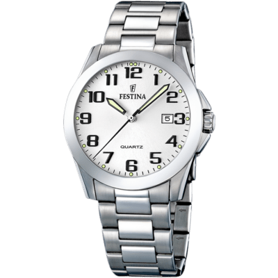 Reloj FESTINA Hombre CLASSICS Acero Esfera Blanca Números Negros Calendario