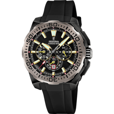Reloj FESTINA Hombre CHRONO BIKE Correa Caucho Negra Esfera Negra