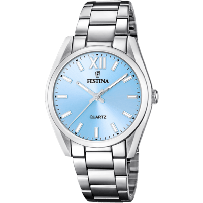 Reloj FESTINA Mujer BOYFRIEND Acero Esfera Azul Claro Indices Plateados