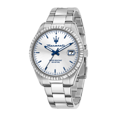Reloj MASERATI Hombre COMPETIZIONE Acero Esfera Blanca Tres Agujas