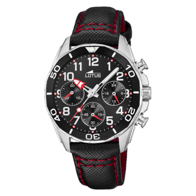 Reloj LOTUS Cadete JUNIOR COLLECTION Acero Esfera Negra Correa Piel Negra