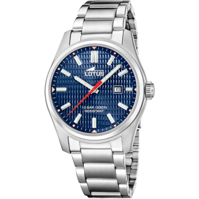 Reloj LOTUS Hombre CLASSIC STEEL Acero Esfera Azul Segundero Rojo