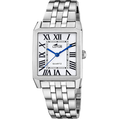 Reloj LOTUS Hombre SQUARE SERIES Acero Números Romanos Agujas Azul