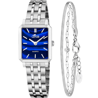 Reloj LOTUS Mujer 2GETHER Acero Esfera Cuadrada Azul CON PULSERA
