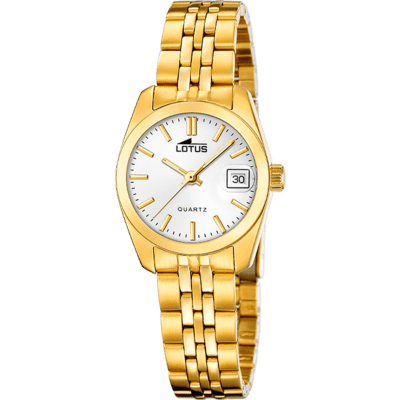 Reloj LOTUS Mujer OLD MONEY Acero Dorado Esfera Blanca Con Índices