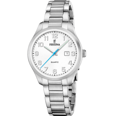 Reloj FESTINA Mujer CLASSICS Acero Tres Agujas Esfera Blanca Con Calendario