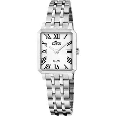 Reloj LOTUS Mujer 2GETHER Acero Esfera Cuadrada Blanca Números Romanos CON PULSERA