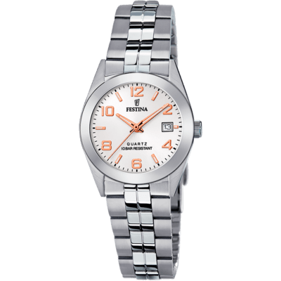 Reloj FESTINA Mujer CLASSICS Acero Esfera Blanca Números Rosé