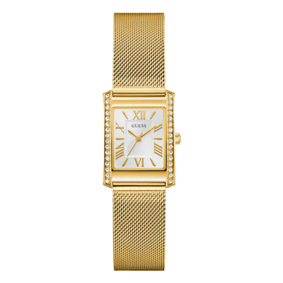 Reloj GUESS Mujer BONNET Acero Dorado Cuadrado Malla Milanesa