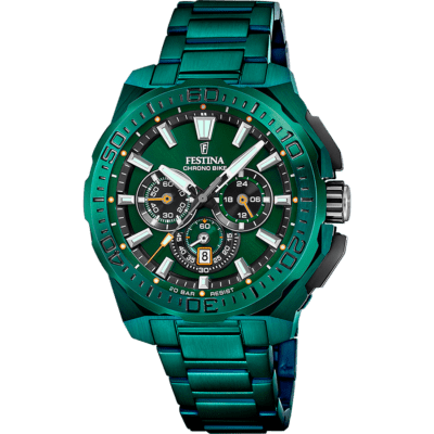 Reloj FESTINA Hombre EDICIÓN ESPECIAL Verde Doble Correa Acero Y Caucho