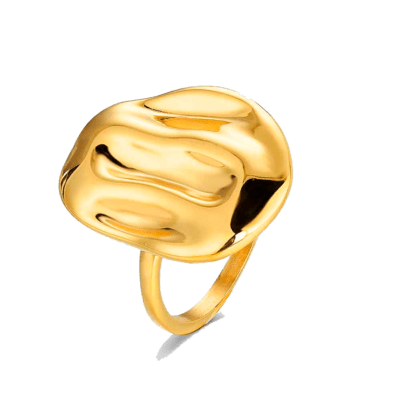 Anillo ROCÍO MARTÍN Acero Dorado Oval Irregular
