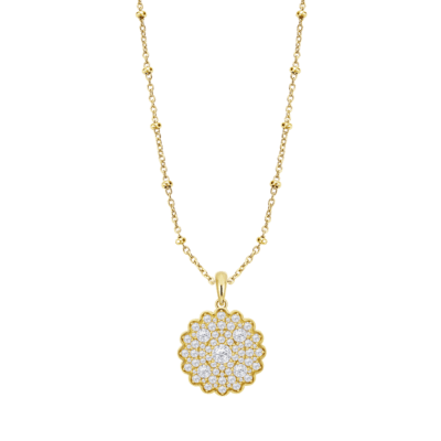 Collar LOTUS SILVER Plata Dorada BEYOND CLASSICS Flor Circonitas