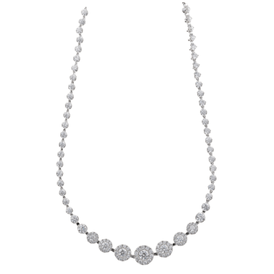 Collar SALVATORE Plata Rodiada Circonitas Blancas Redondas Talla Brillante