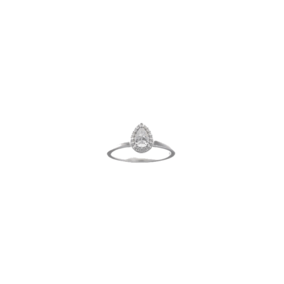 Anillo SALVATORE Plata Rodiada Circonita Pera Centro