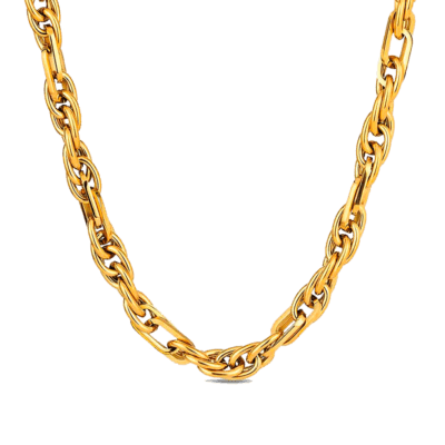 Collar ROCÍO MARTÍN Acero Dorado Cordón