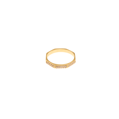 Anillo SALVATORE Geométrico Plata Chapada Línea Circonitas