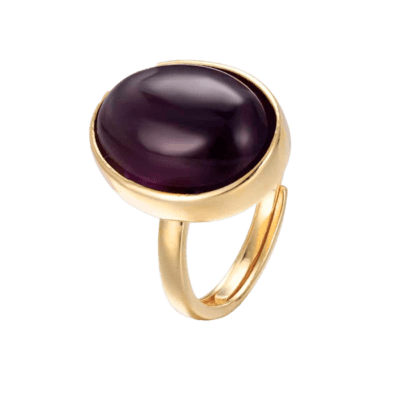 Anillo Plata Chapada LA VIDA Amatista AJUSTABLE
