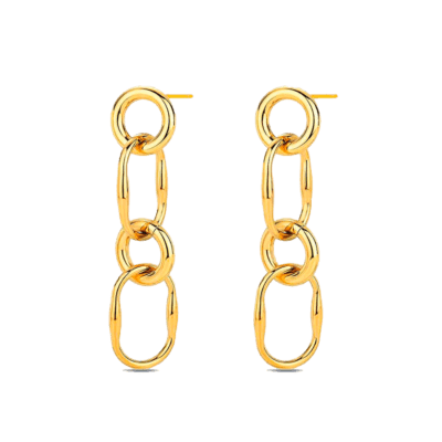 Pendientes ROCÍO MARTÍN Acero Dorado Eslabón Combinado