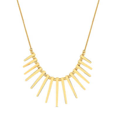 Collar ROCÍO MARTÍN Acero Dorado Cola de Ratón con Púas