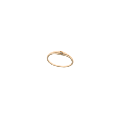 Anillo SALVATORE Plata Dorada Estrella Polar Circonita Blanca