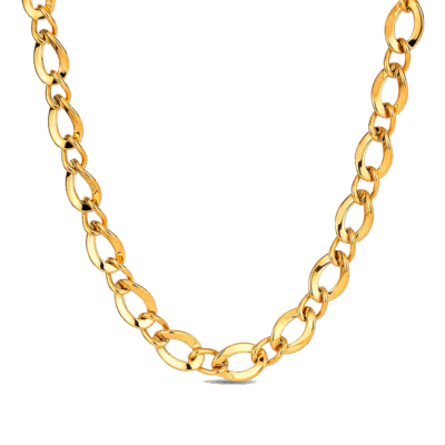 Collar ROCÍO MARTÍN Acero Dorado Eslabón Cóncavo