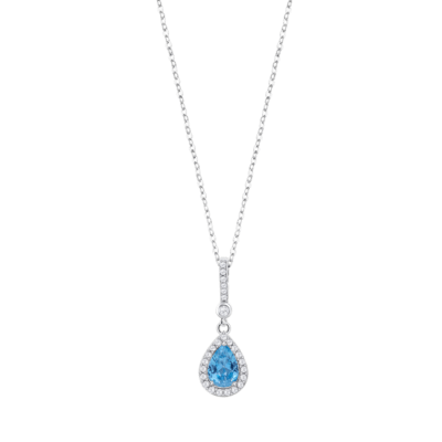 Collar LOTUS SILVER Mujer BEYOND CLASSICS Plata Circonita Central Azul