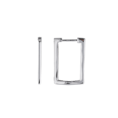 Pendientes SALVATORE Plata Rodiada Aro Rectangular