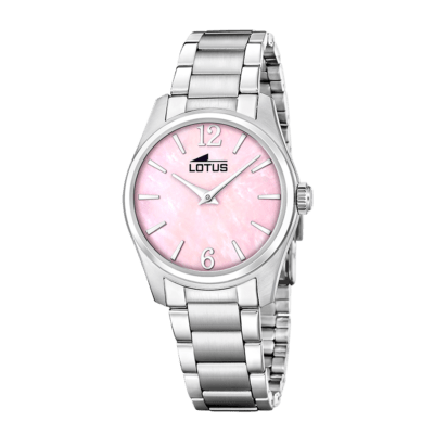Reloj LOTUS Mujer CLASSICS STEEL Tres Agujas Esfera Rosa Claro