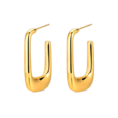 Pendientes ROCÍO MARTÍN Acero Dorado Aro Rectangular